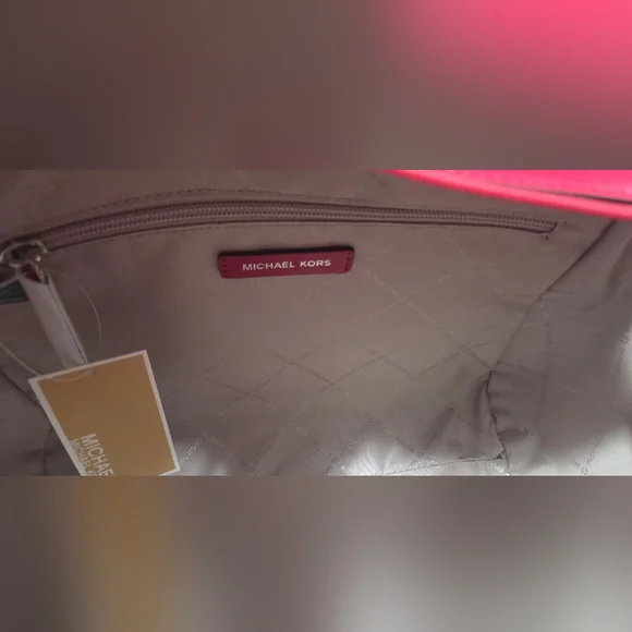 Michael Kors Pink/cream/cranberry Ombre Tote Bag Nwt - Picture 6 of 7